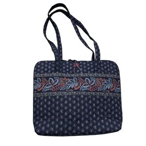 NWT RARE Vintage Vera Bradley Classic Navy Blue Retired 110 Travel Tote Bag